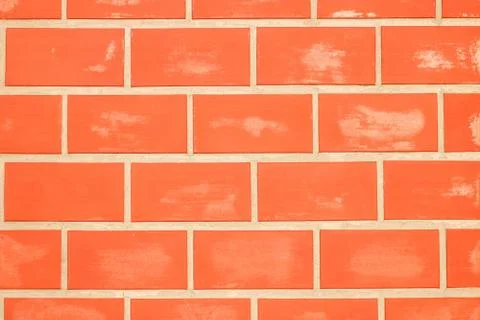 Empty modern red brick wall texture background. Stock Photos