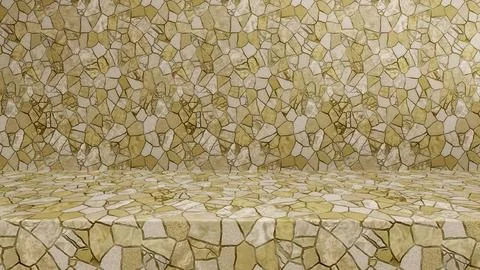 Empty modern studio table room background, product display with copy space for イラスト素材