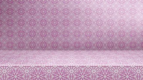 Empty modern studio table room background, product display with copy space for Illustrazione stock