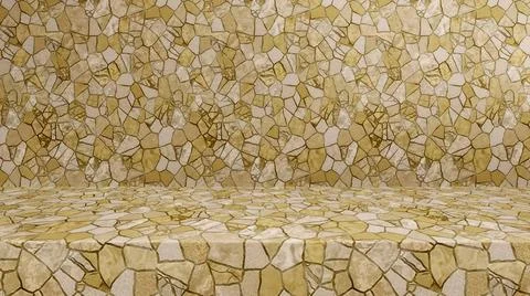 Empty modern studio table room background, product display with copy space... Foto stock