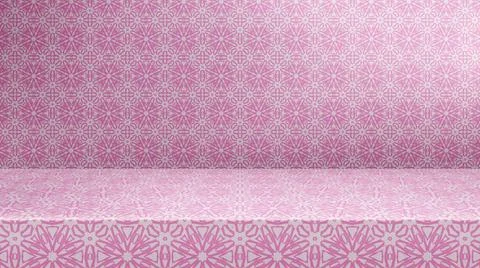 Empty modern studio table room background, product display with copy space... Foto stock