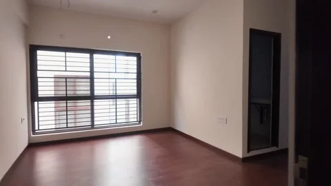 Empty Modern Villa in Planned Residential Layout with Developing Infrastructure Stock Footage 334527008