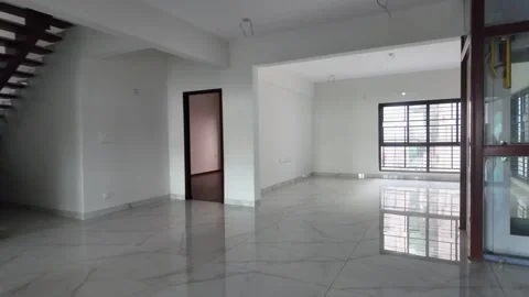 Empty Modern Villa in Planned Residential Layout with Developing Infrastructure Stock Footage 334527147