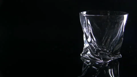 Empty Modern Whiskey Glass Stock Footage 140817644