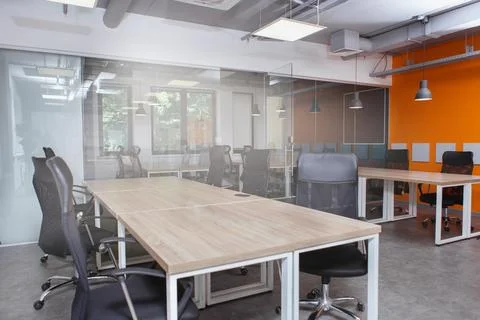 Empty modern workspace Stock Photos