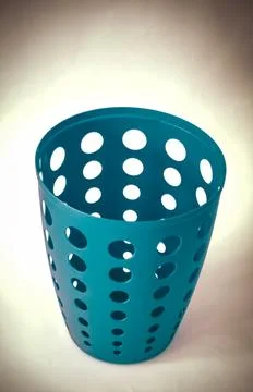 Empty Moderrn Plastic Trash bin for office work Stock Photos