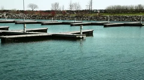 Empty mooring Docks HD Stock Footage 10868795