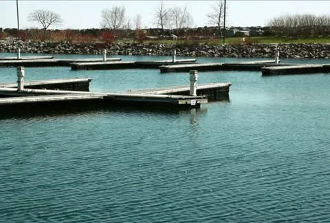 Empty mooring Docks NTSC Stock Footage 10868788