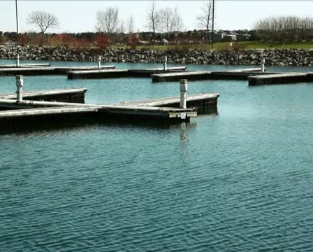 Empty mooring Docks PAL Stock Footage 10868787