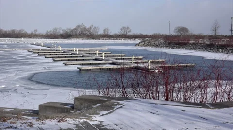Empty Moorings on a cold winter day. Stock Footage 45757829