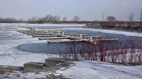 Empty Moorings on a cold winter day. 4K Stock Footage 45758094