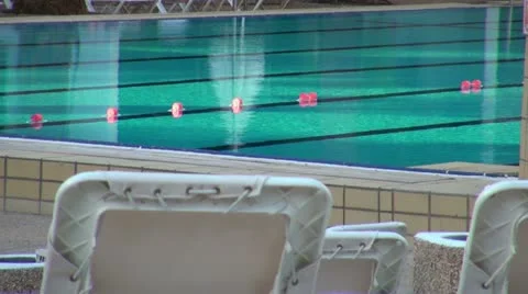 Empty morning pool Stock Footage 12461975