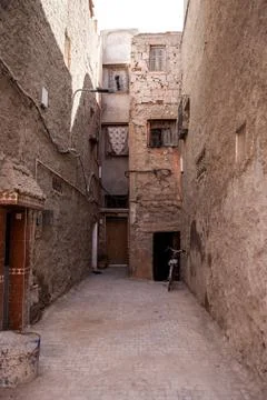 Empty Moroccan streets during the day Stock Photos