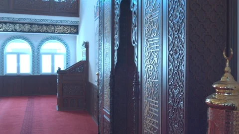 Empty mosque interior Stock Footage 88035546