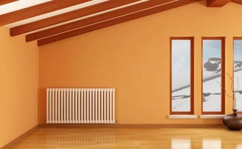 Empty mountain attic Stock Illustration