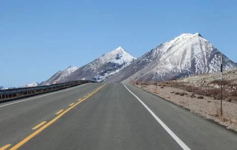 Empty mountain highway Foto stock