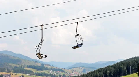 Empty Mountain Lift Stock Footage 26730983