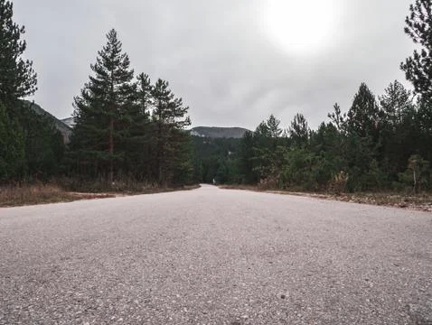 Empty mountain road Stock Photos