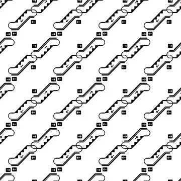 Empty move up escalator pattern seamless vector イラスト素材