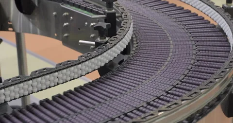 Empty moving conveyor belt Stock Footage 263350114