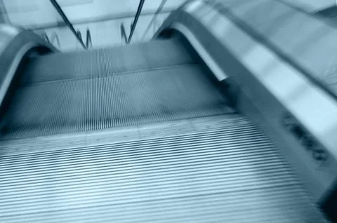 Empty moving escalator Stock Photos