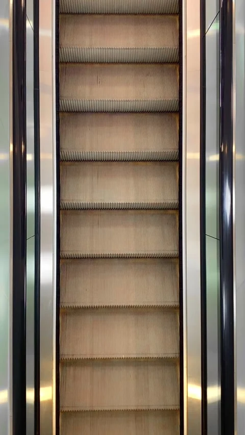 Empty moving escalator in a shop mall. Stock Footage 308596899