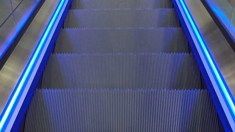 Empty moving escalator staircase Video stock 164379607