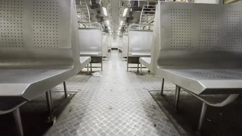 Empty moving local or suburban train in Mumbai, India Stock Footage 255693625
