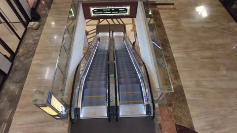 Empty moving staircase running up and down. Stock Footage 214191701