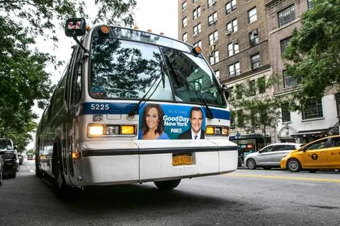 Empty MTA bus Foto stock