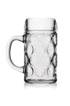 Empty mug for beer isolated on white background Stock Photos