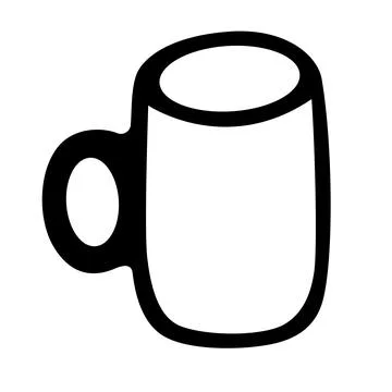Empty mug hand drawn sketch isolated on white background. Stock Illustration