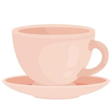 Empty mug with saucer for coffee, tea or hot drink, isolated object on a white Stock Illustration