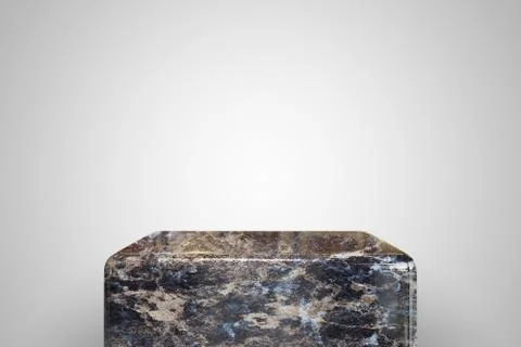 Empty multicolor marble podium on white background. Best for product presenta Illustrazione stock