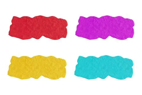 Empty Multicolor Presentation Plasticine Banner Patch Plate. 3d Rendering Illustrazione stock