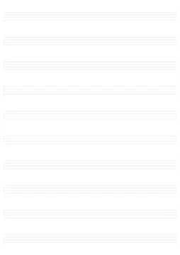 Empty music sheet with blank staff lines for musical notation. Template for c Illustrazione stock