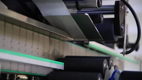 Empty narrow conveyer belt Stock Footage 291712500