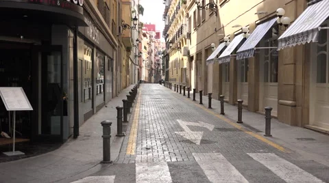 Empty narrow street in Alicante Stock Footage 44306257