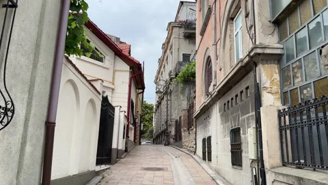 Empty narrow streets of the Old Town in Constanta Romania 24.07.2026 Stock Footage 341510159