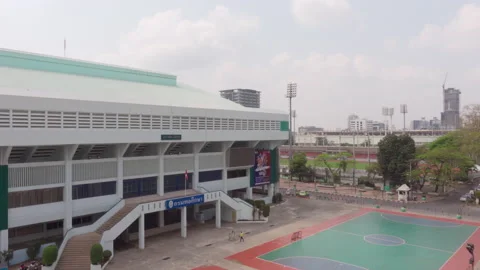 Empty National Stadium During COVID-19 in Bangkok Stock Footage 148226660