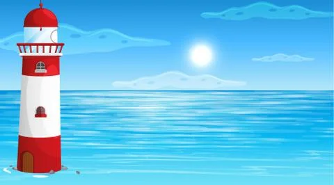Empty nature beach ocean coastal landscape Stock-Illustration