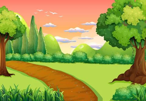 Empty nature outdoor background Stock Illustration