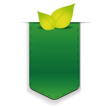 Empty Nature ribbon with leaf Stock Illustration