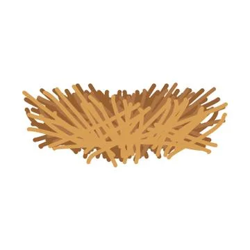 Empty nest bird isolated. Bird house made of branches. Vector illustration Stock Illustration