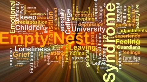 Empty nest syndrome background concept glowing Stock Illustration