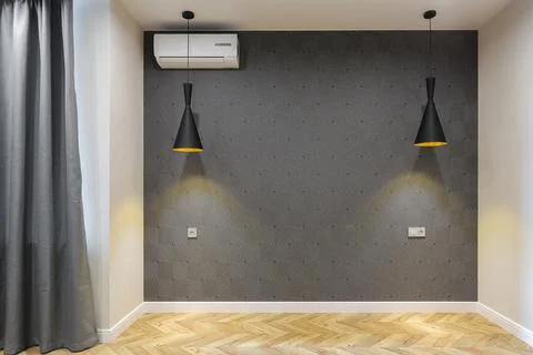 Empty new bedroom in the modern interior Stock Photos