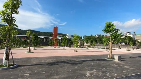 An empty new built park in a hot day Stock Footage 217900090