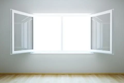 Empty new room with open window Stock Illustration