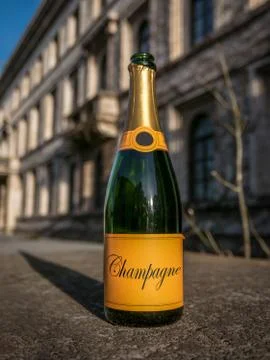 Empty new year champagne Foto stock