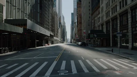 Empty New York City Streets Midtown During Covid-19 Pandemic Stock Footage